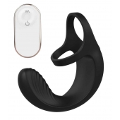Черный анальный стимулятор с эрекционными кольцами Remote Couple Teaser - Dream Toys - в Евпатории купить с доставкой
