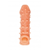 Телесная закрытая насадка с пупырышками Cock Sleeve Size M - 15,6 см. - KOKOS - в Евпатории купить с доставкой