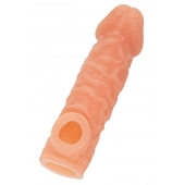 Телесная закрытая насадка с шершавой головкой Cock Sleeve Size M - 15,6 см. - KOKOS - в Евпатории купить с доставкой