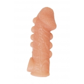 Телесная закрытая насадка с шишечками Cock Sleeve Size S - 13,8 см. - KOKOS - в Евпатории купить с доставкой