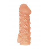 Телесная закрытая насадка с пучками шишечек Cock Sleeve Size L - 17,6 см. - KOKOS - в Евпатории купить с доставкой