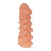 Телесная закрытая насадка с шариками Cock Sleeve Size M - 15,6 см. - KOKOS - в Евпатории купить с доставкой