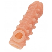 Телесная закрытая насадка с шариками Cock Sleeve Size L - 17,6 см. - KOKOS - в Евпатории купить с доставкой