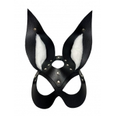 Черная маска зайки с белым мехом на ушках Miss Bunny - БДСМ Арсенал - купить с доставкой в Евпатории