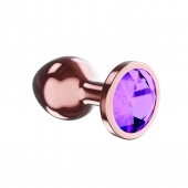 Пробка цвета розового золота с фиолетовым кристаллом Diamond Amethyst Shine S - 7,2 см. - Lola Games - купить с доставкой в Евпатории