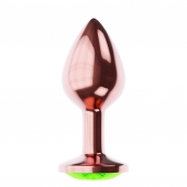 Пробка цвета розового золота с лаймовым кристаллом Diamond Emerald Shine S - 7,2 см. - Lola Games - купить с доставкой в Евпатории