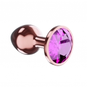Пробка цвета розового золота с лиловым кристаллом Diamond Quartz Shine L - 8,3 см. - Lola Games - купить с доставкой в Евпатории