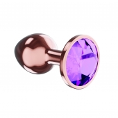 Пробка цвета розового золота с фиолетовым кристаллом Diamond Amethyst Shine L - 8,3 см. - Lola Games - купить с доставкой в Евпатории