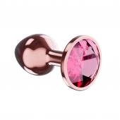 Пробка цвета розового золота с малиновым кристаллом Diamond Ruby Shine L - 8,3 см. - Lola Games - купить с доставкой в Евпатории