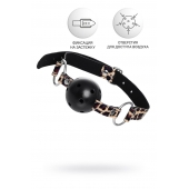 Черный кляп-шар на леопардовых ремешках Anonymo - ToyFa - купить с доставкой в Евпатории