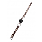 Черный кляп-шар на леопардовых ремешках Anonymo - ToyFa - купить с доставкой в Евпатории