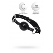 Черный кляп-шар на кожаных ремешках Anonymo - ToyFa - купить с доставкой в Евпатории