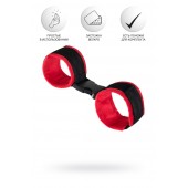 Красно-черные велюровые наручники Anonymo - ToyFa - купить с доставкой в Евпатории