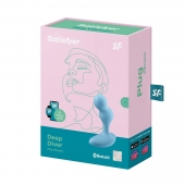 Голубой анальный вибростимулятор Deep Driver - 11,2 см. - Satisfyer - в Евпатории купить с доставкой