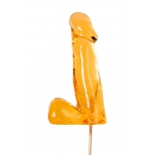 Оранжевый леденец в форме пениса со вкусом аморетто - Sosuчki - купить с доставкой в Евпатории
