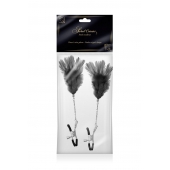 Зажимы для сосков с черными перьями Sweet Caress Feather Nipple Clumps - Sweet Caress - купить с доставкой в Евпатории