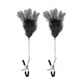 Зажимы для сосков с черными перьями Sweet Caress Feather Nipple Clumps - Sweet Caress - купить с доставкой в Евпатории