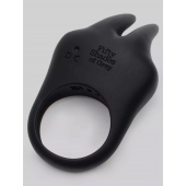 Черное эрекционное виброкольцо Sensation Rechargeable Vibrating Rabbit Love Ring - Fifty Shades of Grey - в Евпатории купить с доставкой