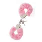 Металлические наручники с розовой меховой опушкой METAL HANDCUFF WITH PLUSH PINK - Dream Toys - купить с доставкой в Евпатории