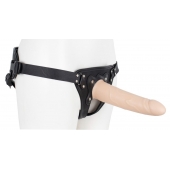 Пустотелый страпон Harness CLASSIC с бандажом - 19,5 см. - LOVETOY (А-Полимер) - купить с доставкой в Евпатории
