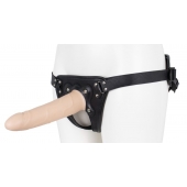 Пустотелый страпон Harness CLASSIC с бандажом - 19,5 см. - LOVETOY (А-Полимер) - купить с доставкой в Евпатории