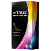 Цветные ароматизированные презервативы VITALIS PREMIUM color   flavor - 12 шт. - Vitalis - купить с доставкой в Евпатории