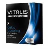 Презервативы VITALIS PREMIUM delay   cooling с охлаждающим эффектом - 3 шт. - Vitalis - купить с доставкой в Евпатории