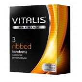 Ребристые презервативы VITALIS PREMIUM ribbed - 3 шт. - Vitalis - купить с доставкой в Евпатории