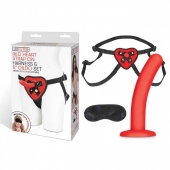 Красный поясной фаллоимитатор Red Heart Strap on Harness   5in Dildo Set - 12,25 см. - Lux Fetish - купить с доставкой в Евпатории