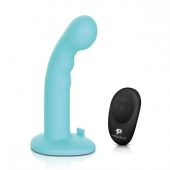 Голубая изогнутая насадка 6in Remote Control Ripple P-Spot G-Spot на черных трусиках - 16 см. - Pegasus - купить с доставкой в Евпатории
