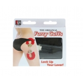 Металлические наручники с чёрной меховой опушкой - Dream Toys - купить с доставкой в Евпатории