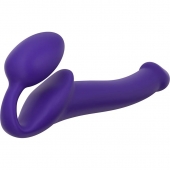 Фиолетовый безремневой страпон Silicone Bendable Strap-On - size M - Strap-on-me - купить с доставкой в Евпатории