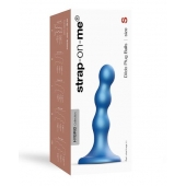 Голубая насадка Strap-On-Me Dildo Plug Balls size S - Strap-on-me - купить с доставкой в Евпатории