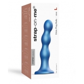 Голубая насадка Strap-On-Me Dildo Plug Balls size L - Strap-on-me - купить с доставкой в Евпатории