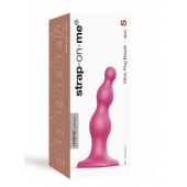 Розовая насадка Strap-On-Me Dildo Plug Beads size S - Strap-on-me - купить с доставкой в Евпатории