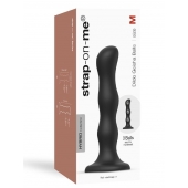 Черная насадка Strap-On-Me Dildo Geisha Balls size M - Strap-on-me - купить с доставкой в Евпатории