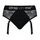Черные трусики для насадок Diva Lingerie Harness - size S - Strap-on-me - купить с доставкой в Евпатории