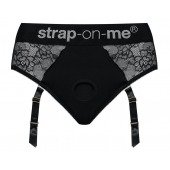 Черные трусики для насадок Diva Lingerie Harness - size M - Strap-on-me - купить с доставкой в Евпатории