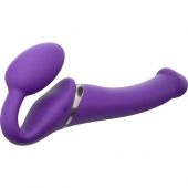 Фиолетовый безремневой вибрострапон Vibrating Bendable Strap-On - size L - Strap-on-me - купить с доставкой в Евпатории