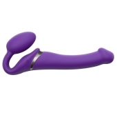 Фиолетовый безремневой вибрострапон Vibrating Bendable Strap-On - size L - Strap-on-me - купить с доставкой в Евпатории
