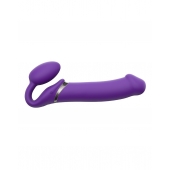 Фиолетовый безремневой вибрострапон Silicone Bendable Strap-On - size XL - Strap-on-me - купить с доставкой в Евпатории