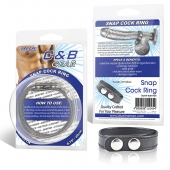 Кольцо на пенис SNAP COCK RING из искусственной кожи на клепках - BlueLine - в Евпатории купить с доставкой
