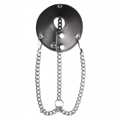 Утяжка для мошонки из искусственной кожи с цепочками PARACHUTE BALL STRETCHER - BlueLine - купить с доставкой в Евпатории