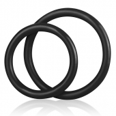 Набор из двух черных силиконовых колец разного диаметра SILICONE COCK RING SET - BlueLine - в Евпатории купить с доставкой