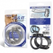Двойное кольцо выносливости на пенис DUAL STAMINA RING - BlueLine - в Евпатории купить с доставкой