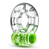 Зеленое эрекционное виброкольцо Arouser Vibrating C-Ring - Blush Novelties - в Евпатории купить с доставкой