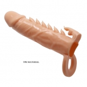 Телесная удлиняющая насадка Penis Sleeve Emmitt - 17 см. - Baile - в Евпатории купить с доставкой