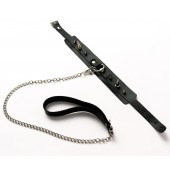 Черный ошейник с шипами и поводком - Crazy Handmade - купить с доставкой в Евпатории