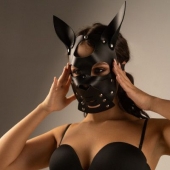 Черная маска  Собака  с ушками - Crazy Handmade - купить с доставкой в Евпатории