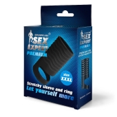 Черная открытая насадка на пенис с кольцом для мошонки XXXL-size - 9,9 см. - Sex Expert - в Евпатории купить с доставкой